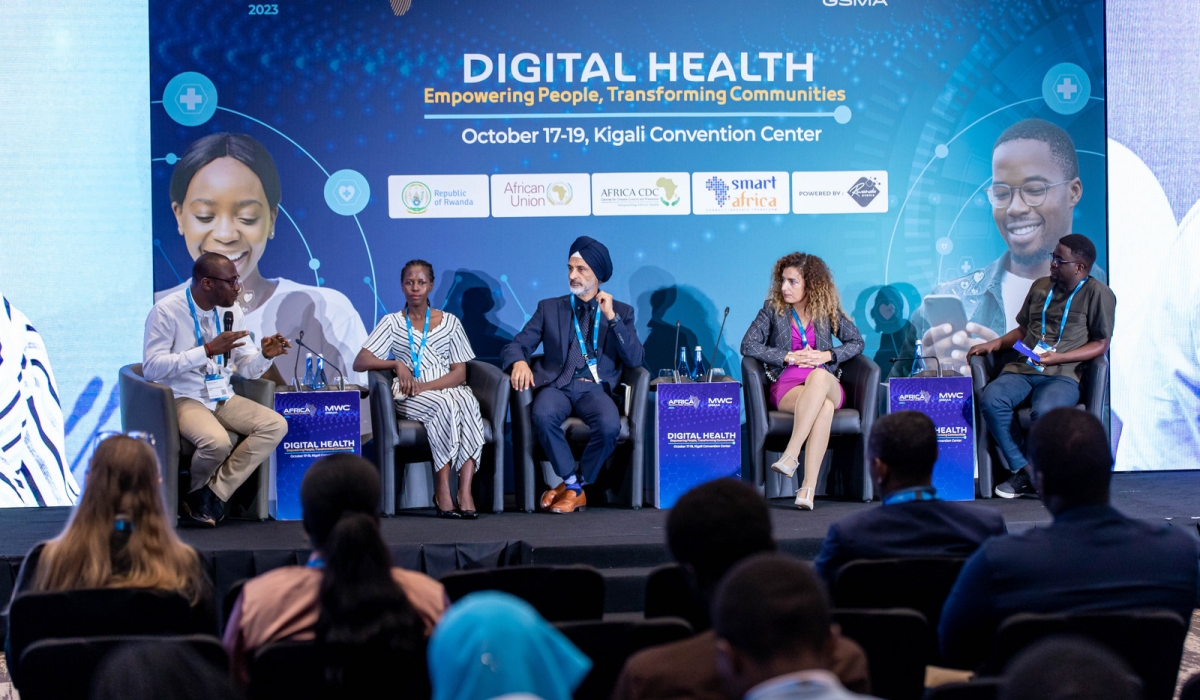 Panelists discussing healthcare technology and advanced medical practice during the  Mobile World Congress in Kigali on Wednesday, October 18 . Dan Gatsinzi