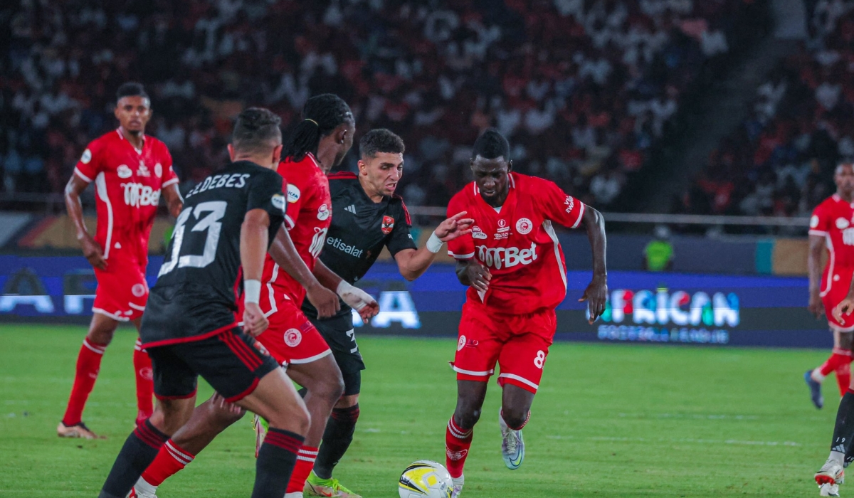 Simba SC and Al Ahly player during a 2-2 draw in Tanzania. Simba&#039;s head coach Roberto Oliveira ‘Robertinho’ will face Al Ahly in the second leg of the African Football League quarter finals in Cairo, Egypt. Courtesy