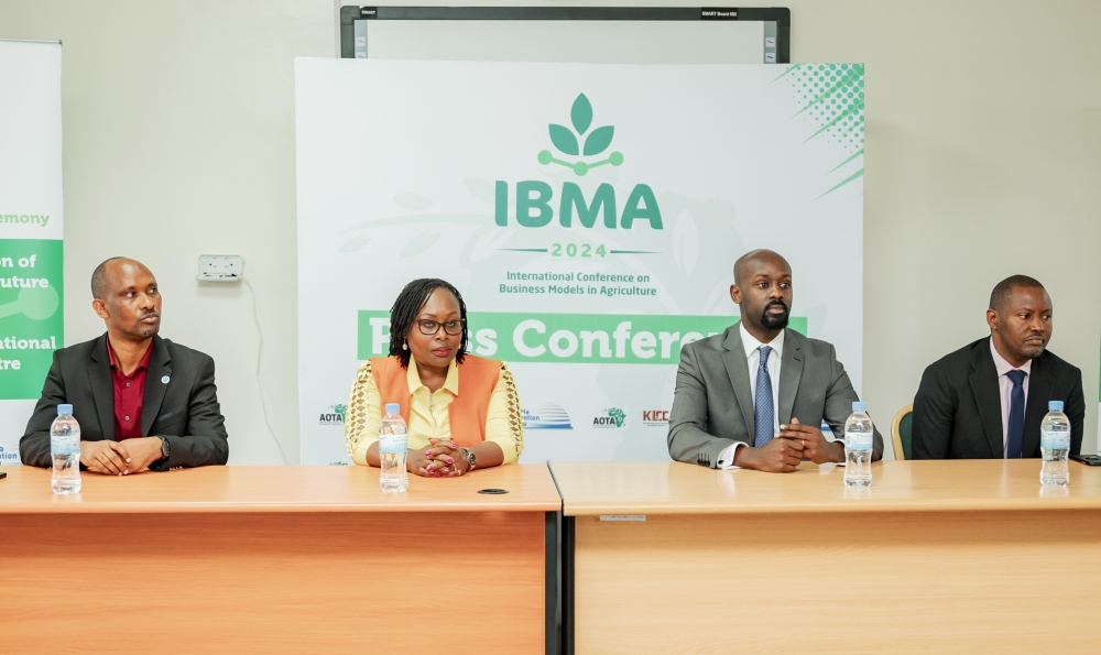 (R-L) Alfred Bizoza from UR, Patricia Ondeng, the acting CEO of the Kenyatta International Conference Centre, Isaac Kagara, the founder and President of AOTA, and  Frank Murangwa, director of destination marketing at RCB.