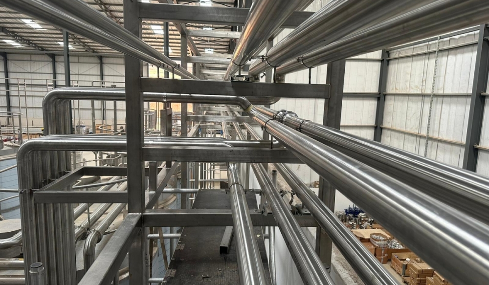 Machines being installed at Inyange&#039;s milk powder factory in Eastern Province&#039;s Nyagatare District, in February. Courtesy of Inyange Industries.