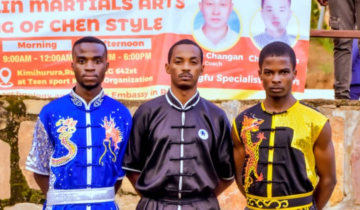 Rwandan Kung-Fu Wushu athletes Emmanuel Mutuyimana (L) and Steven Iragena (R) will take part in  the 2023 World Wushu championship due in November in Dalla, United States-Courtesy
