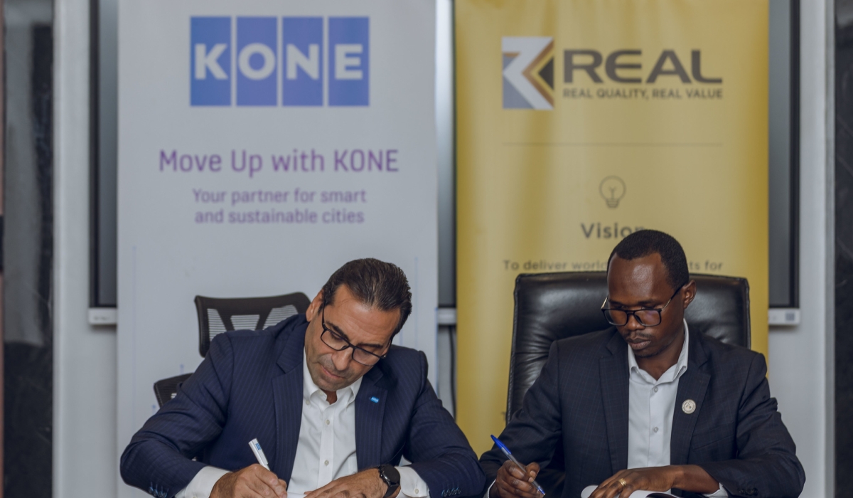 The partnership deal signed on October 25 authorizes Real Contractors to be the exclusive distributor of cutting-edge elevator products within the Rwandan and Burundian markets. PHOTOS BY CHRISTIANNE MURENGERANTWARI