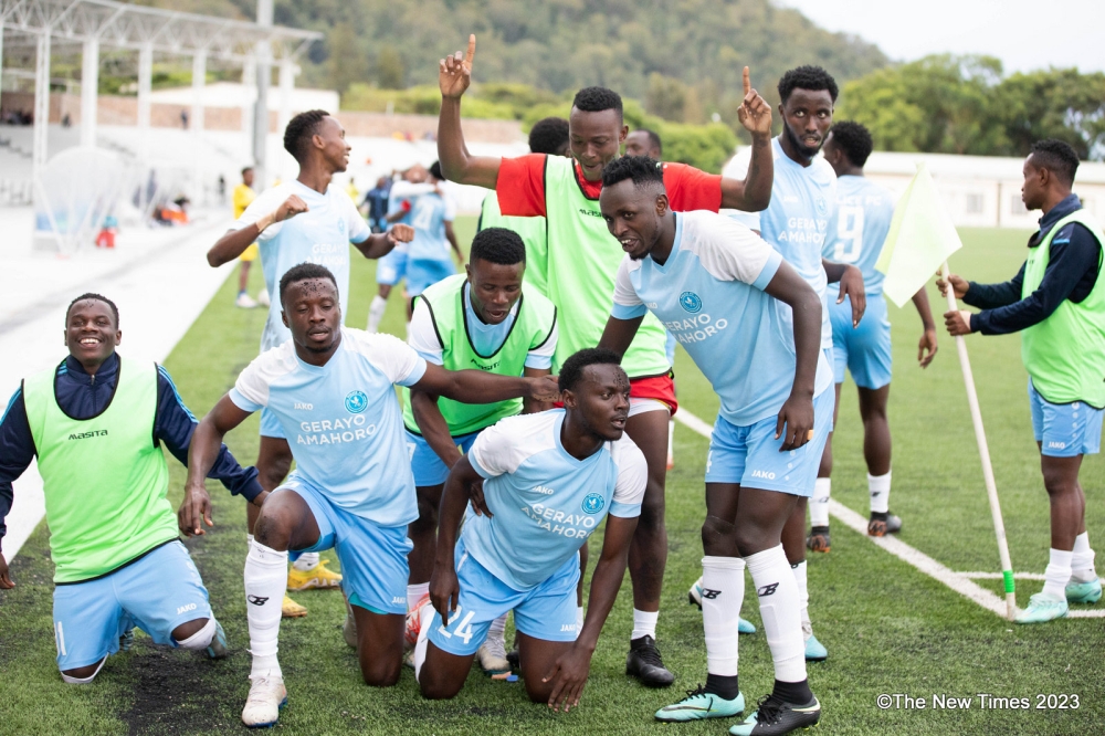 Police FC players celebrate a 1-0 win over Gasogi United at Kigali Pelé Stadium on Saturday, October 28. PHOTOS BY CRAISH BAHIZI