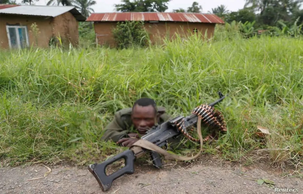 Drunk Congolese soldier.