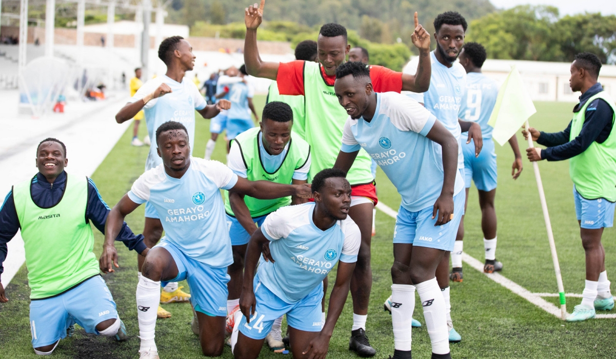 Police FC players celebrate a 1-0 win over Gasogi United at Kigali Pelé Stadium on Saturday, October 28. PHOTOS BY CRAISH BAHIZI