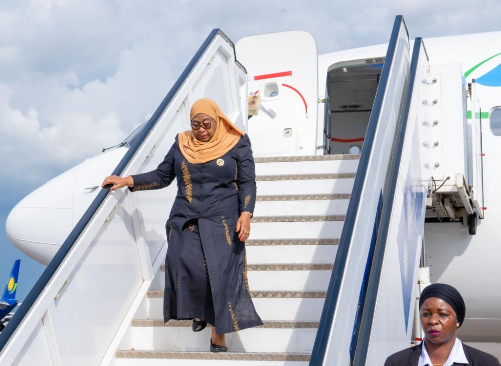 President Samia Suluhu Hassan of Tanzania   arrives in Rwanda to attend the 23rd World Travel and Tourism Council Global Summit on Wednesday, November 1. Courtesy