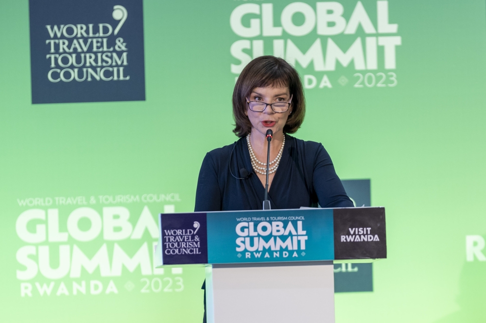 World Travel and Tourism Council (WTTC) President and Chief Executive Julia Simpson said Global travel and tourism investment is set to increase by 11.5 per cent in 2023, on Thursday, November 2. Photo by Olivier Mugwiza