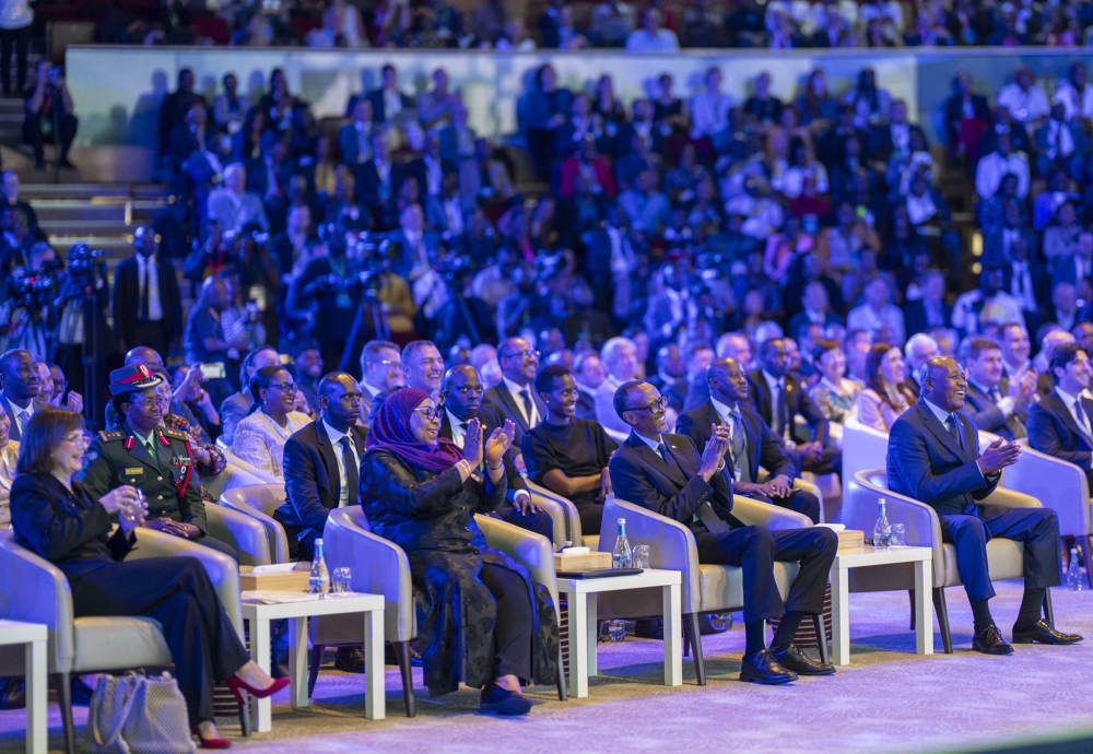 President Paul Kagame with other delegates at the official opening of World Travel and Tourism Council (WTTC) 2023. Photo by Village Urugwiro