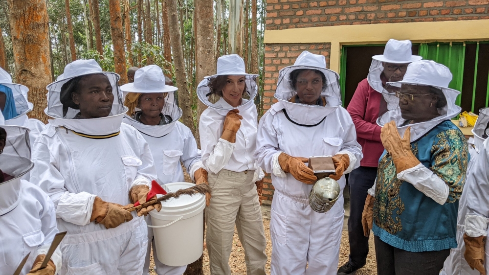 Female beekeepers received training from the Rwanda National Commission for UNESCO. PHOTO BY GERMAIN NSANZIMANA