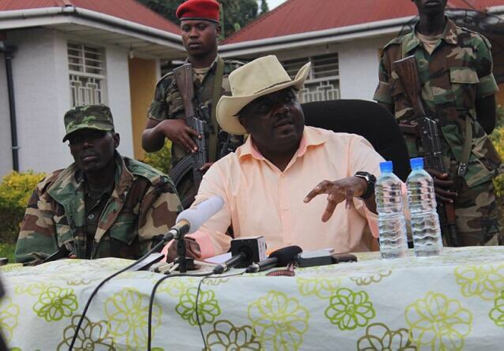 The M23 political head Bertrand Bisimwa (right) and the group&#039;s military commander Gen Sultan Makenga at a previous press conference. Courtesy