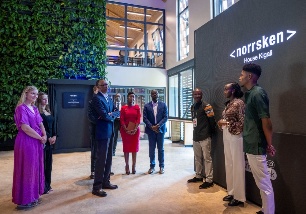 President Paul Kagame during a guided tour as He launches the Norrsken House Kigali, a campus that is expected to contribute to the local and regional growing startup ecosystem  on Wednesday, November 8. Photo by Village Urugwiro
