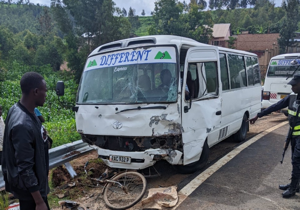 An overspeeding Toyota coaster from Gicumbi heading to Nyagatare failed to keep the right side and rammed into a motorcycle, instantly killing the rider and injuring the passengers. in Ngarama Gatsibo district