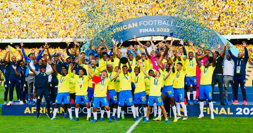 South African giants Mamelodi Sundowns win the inaugural African Football League title after beating Morocco’s Wydad AC 2-0 at Loftus Versfeld Stadium on Sunday. Courtesy