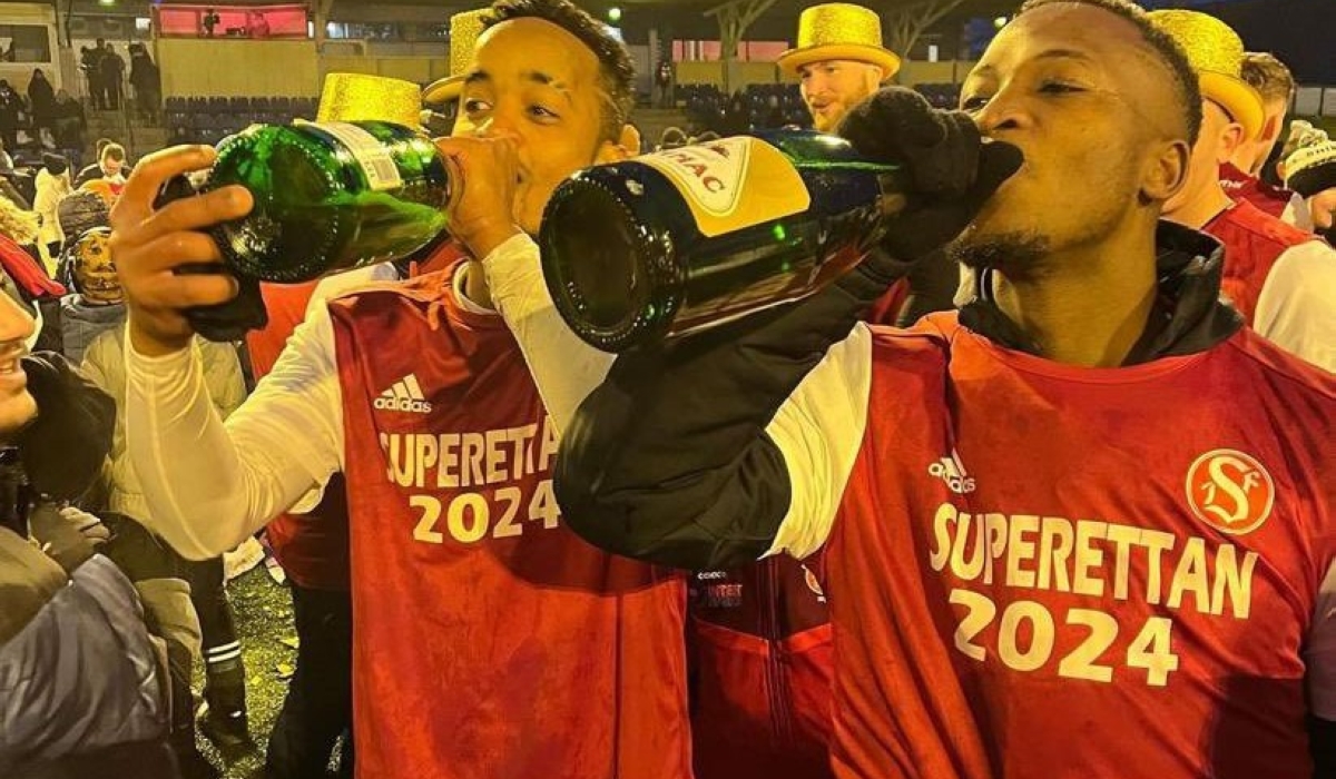 Yannick Mukunzi and Lague Byiringiro helped Sandviken IF clinch Swedish third tier league title on Sunday and hence win promotion to second tier league. INTERNET PHOTO