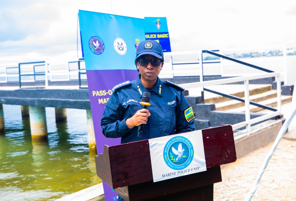 The Deputy Inspector General (DIGP) in charge of Administration and Personnel, Jeanne Chantal Ujeneza, presided over the pass-out of the first intake of the basic course, on Tuesday, November 14. Courtesy of RNP  