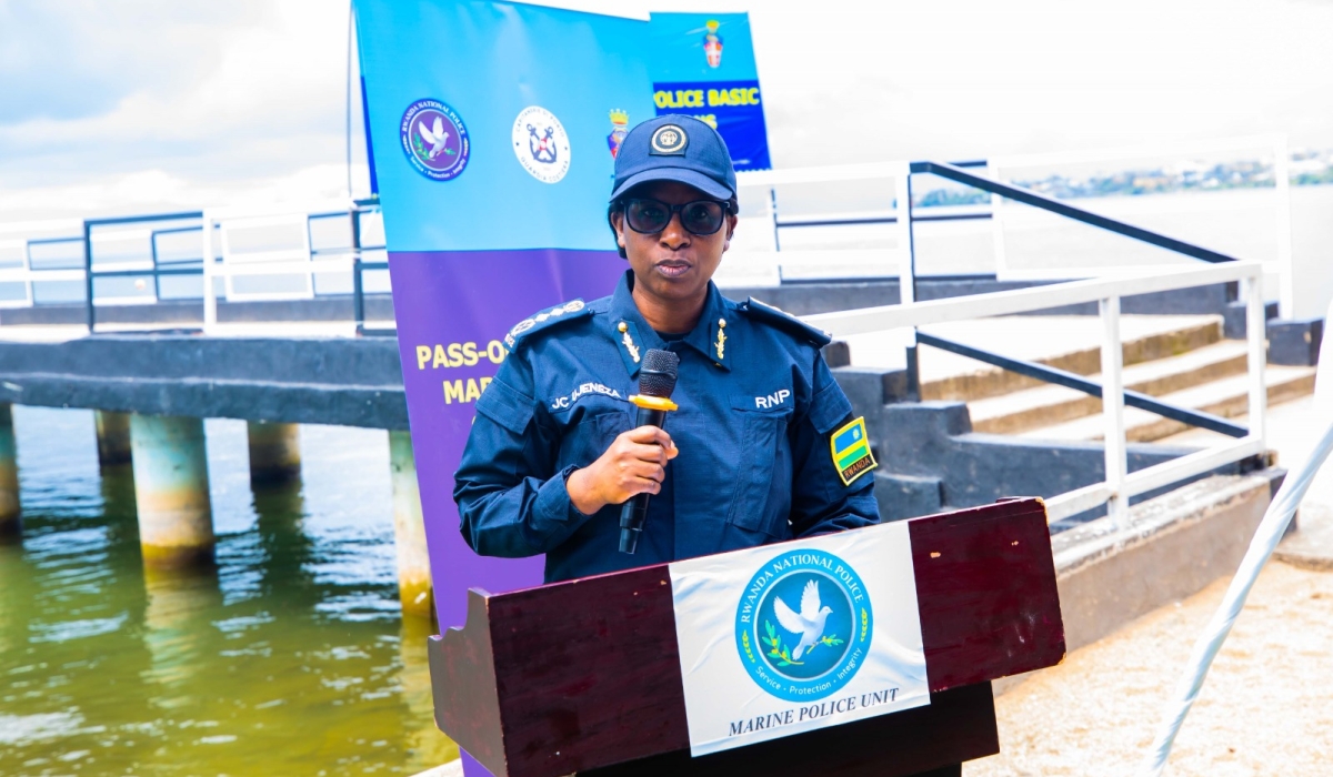 The Deputy Inspector General (DIGP) in charge of Administration and Personnel, Jeanne Chantal Ujeneza, presided over the pass-out of the first intake of the basic course, on Tuesday, November 14. Courtesy of RNP  