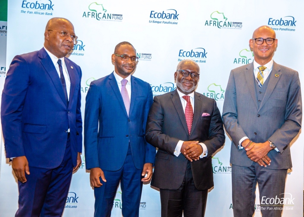 Left to Right - AFDB Country Manager Togo, Mr. Wilfrid Abiola, Group CEO AGF, Mr. Jules Ngakam and AGF Chairman Board of Directors, Mr. Felix Bikpo and Ecobank Group CEO, Jeremy Awori