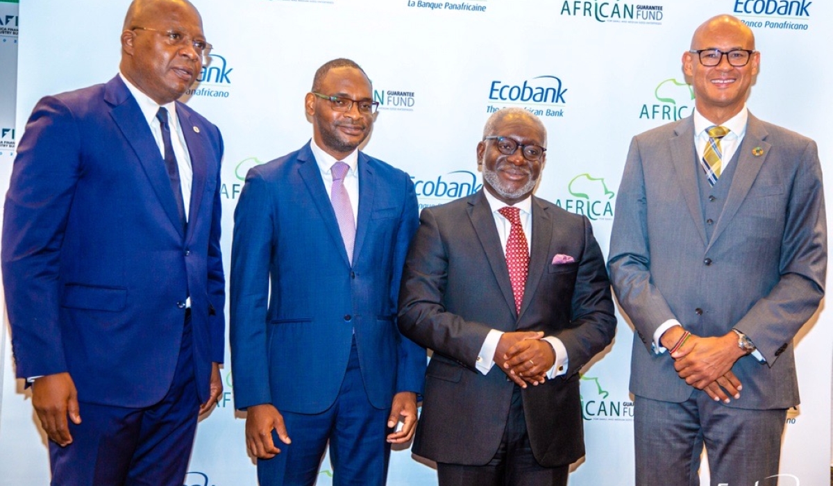 Left to Right - AFDB Country Manager Togo, Mr. Wilfrid Abiola, Group CEO AGF, Mr. Jules Ngakam and AGF Chairman Board of Directors, Mr. Felix Bikpo and Ecobank Group CEO, Jeremy Awori