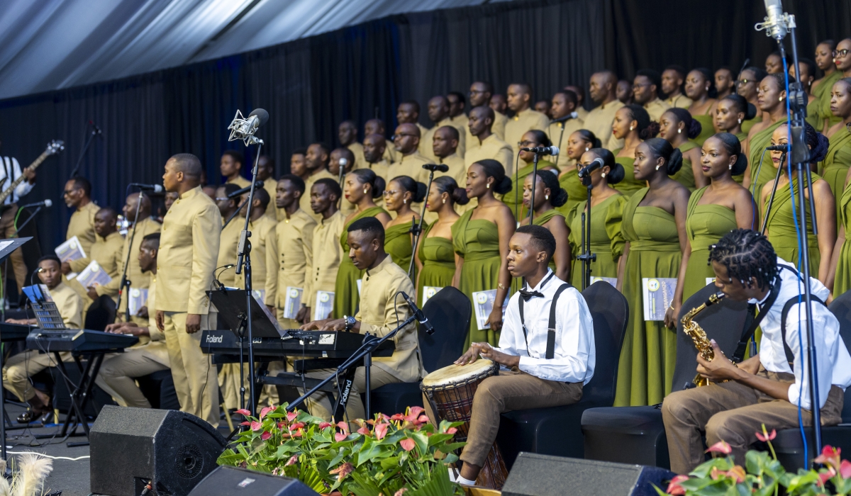 Christus Regnat Choir, during the performance at the much-anticipated concert dubbed ‘I Bweranganzo’  at Kigali Conference and Exhibition Village (KCEV) on Sunday, November 19. Photos by Olivier Mugwiza