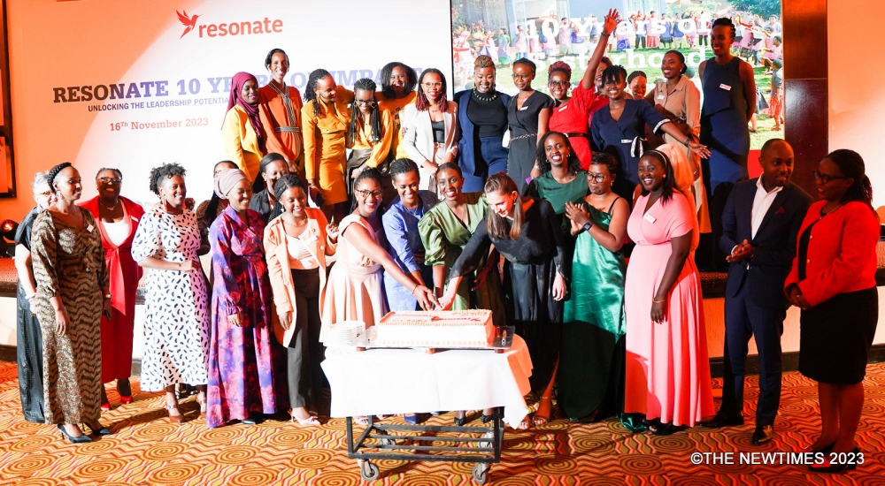 Participants cut a cake during the event as Resonate celebrated its 10-year anniversary on November 16.  All Photos by Craish Bahizi