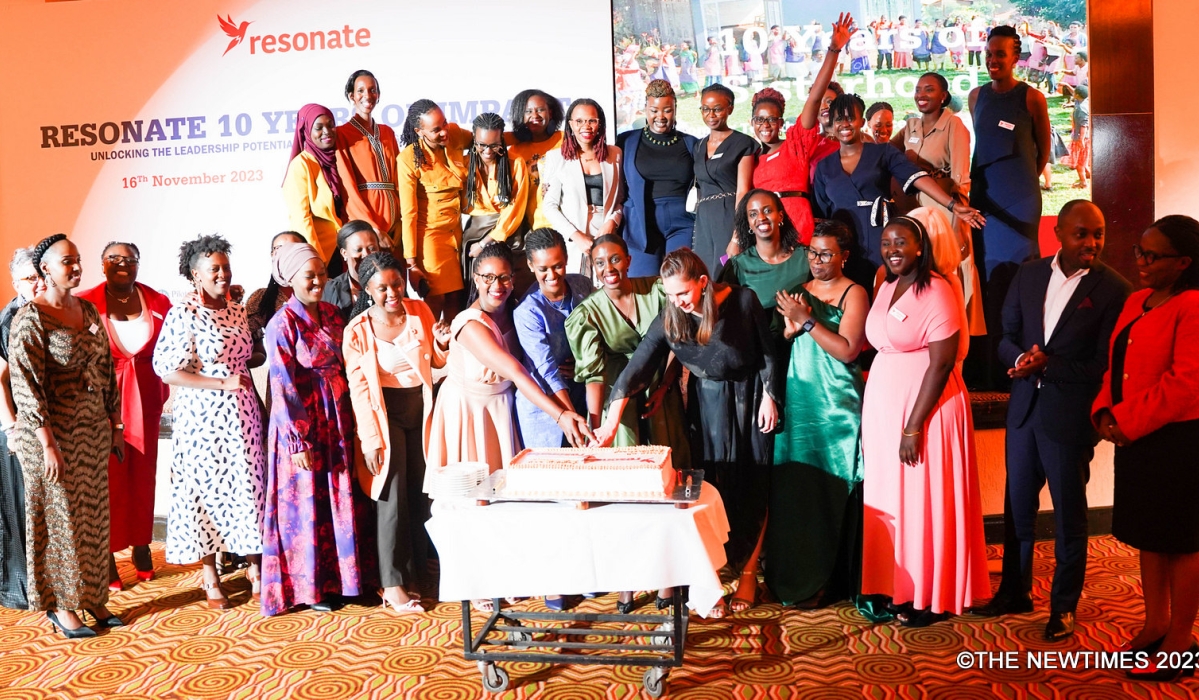 Participants cut a cake during the event as Resonate celebrated its 10-year anniversary on November 16.  All Photos by Craish Bahizi