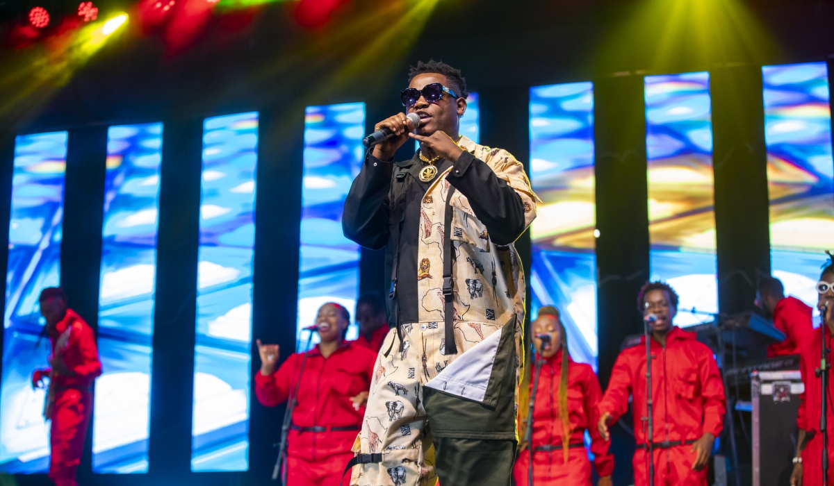 Bruce Melodie during his performance at BK Arena. He will participate in the highly anticipated &#039;iHeartRadio Jingle Ball Tour&#039; taking place in Dallas and Miami on November 28, and December 16. DAN GATSINZI