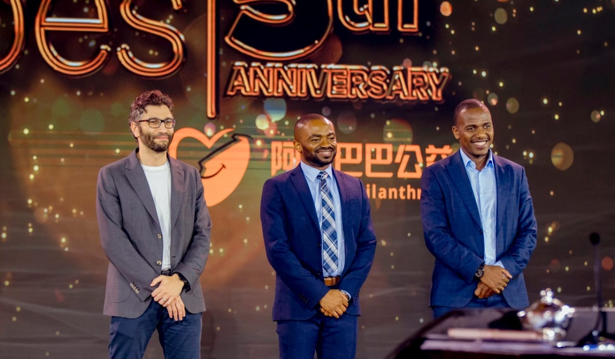 The top three winners of Africa&#039;s Business Heroes 2023 are Dr Ikpeme Neto from Nigeria (centre), Thomas Njeru from Kenya (right) and Ayman Bazaraa from Egypt. Photo courtesy