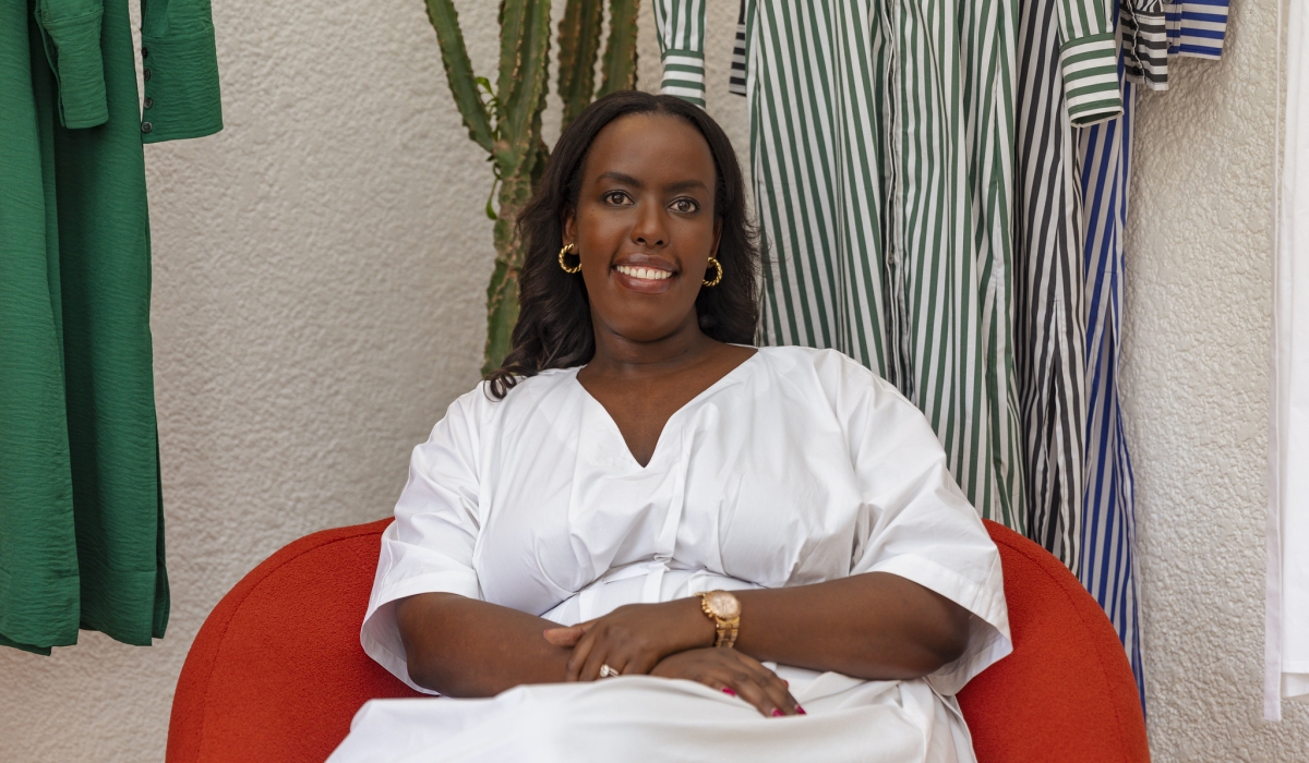 Rwandan fashion designer and entrepreneur Sonia Mugabo during an interview. PHOTOS BY CHRISTIANNE MURENGERANTWARI