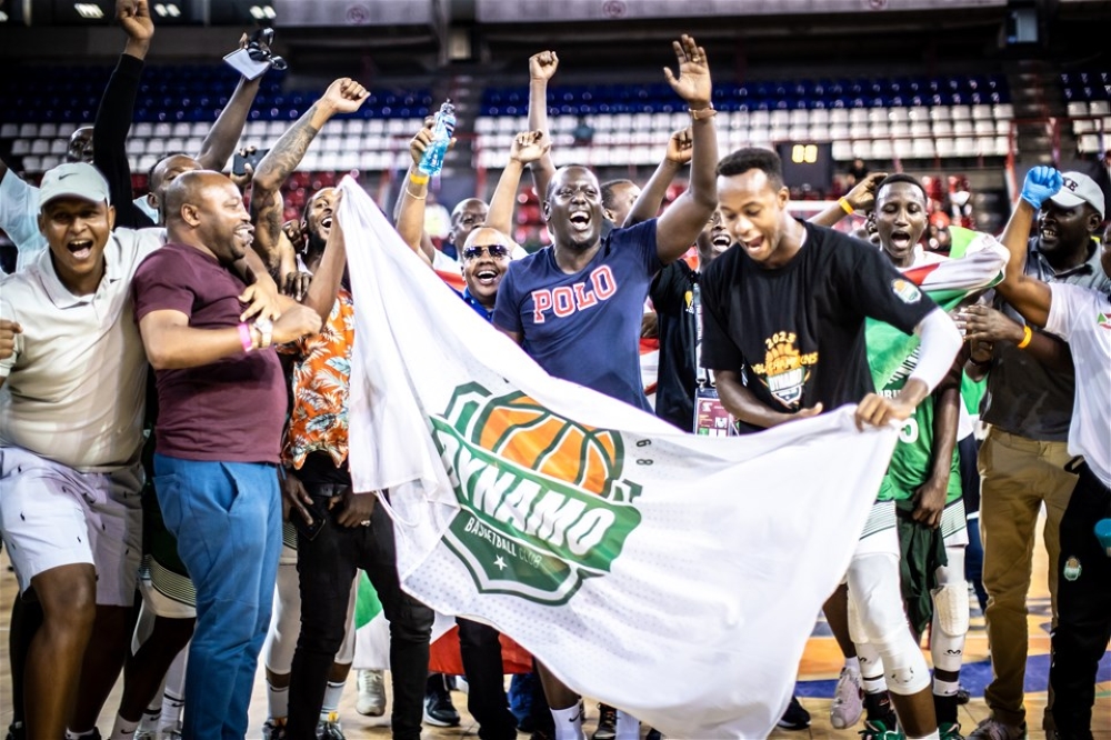 Supporters and coaching staff join celebrations after Dynamo became the first Burundian club to ever win ticket to the BAL following Sunday night&#039;s 79-78 victory over COSPN-Courtesy