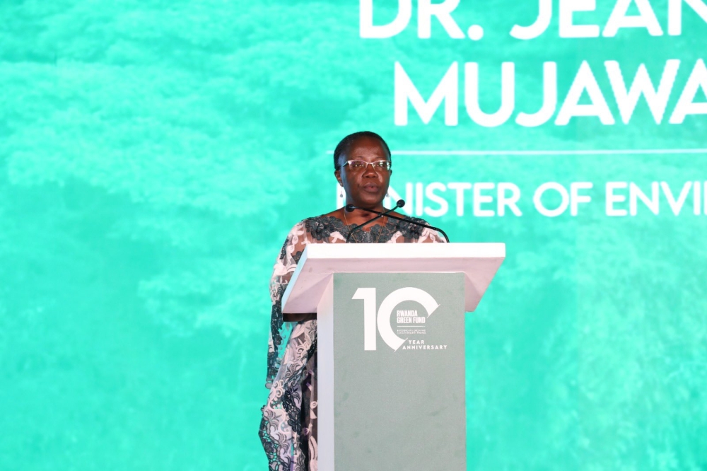 Minister of environment Jeanne D'arc Mujawamariya said that Rwanda Green Fund is a unique home-grown solution to finance the country's environmental protection targets. All photos by Craish Bahizi Minister of environment Jeanne D'arc Mujawamariya said that Rwanda Green Fund is a unique home-grown solution to finance the country's environmental protection targets. All photos by Craish Bahizi