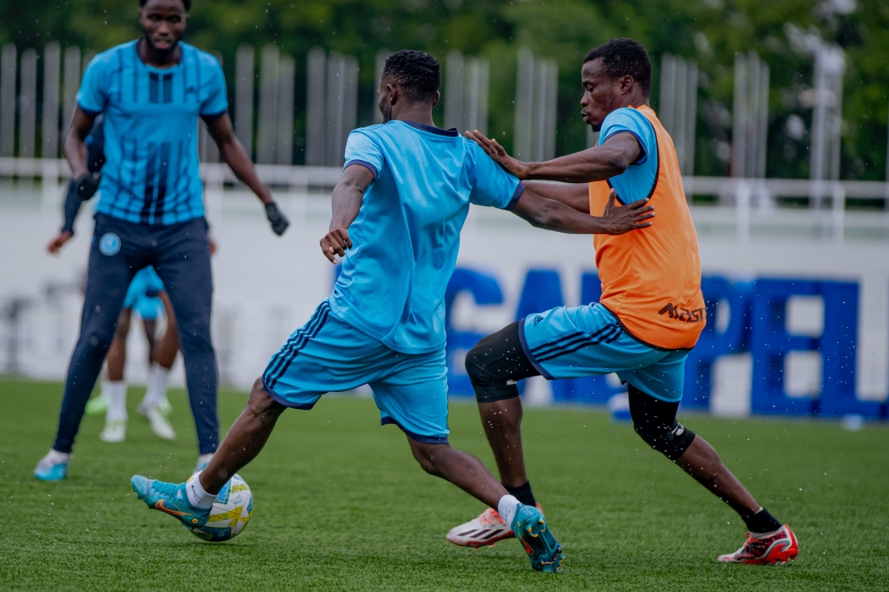 Police FC players during a training session ahead of a clash with Rayon Sports. Courtesy