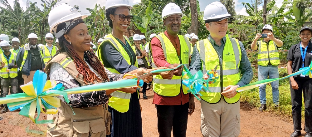 Officials from Rwanda Mines, Petroleum and Gas Board (RMB) and Trinity Metals Group, launch a lithium exploration project in  Musha sector, Rwamagana District on November 28. Courtesy