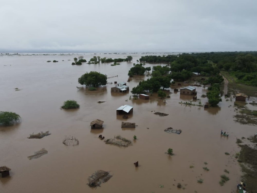 Aerial view of a flooded Nsanje residential area in Malawi on March 16, 2023. Internet