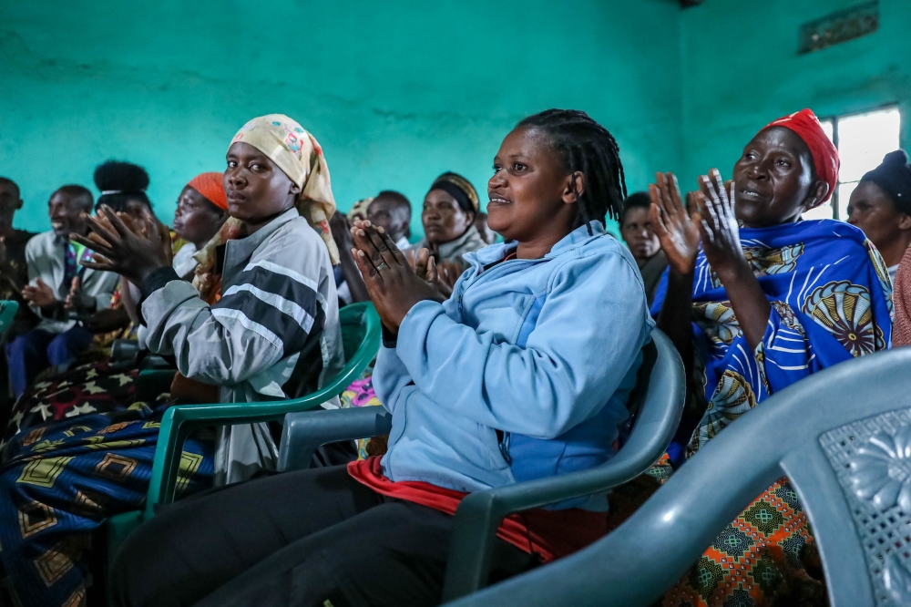 Residents during Baho Neza campaign  aiming to address persistent mental health issues among Rwandans. Photos by Dan Gatsinzi