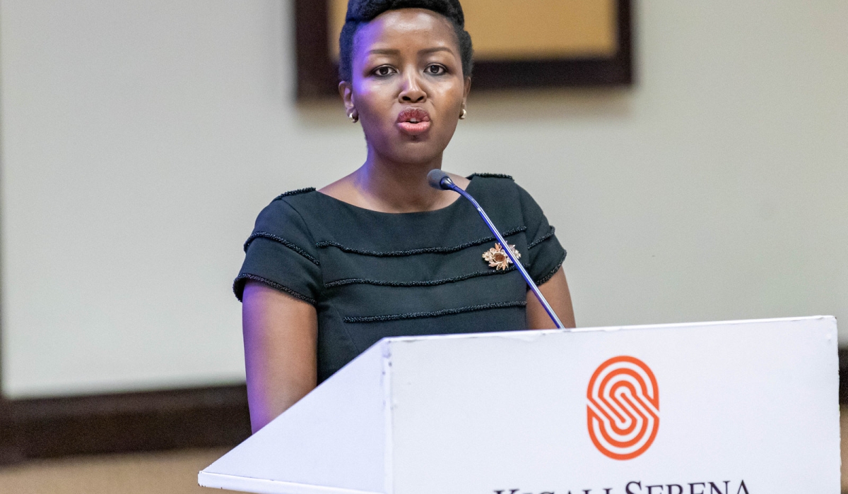 Minister of ICT and Innovation Paula Ingabire delivers remarks during the event on November 29. Photos by Dan GATSINZI