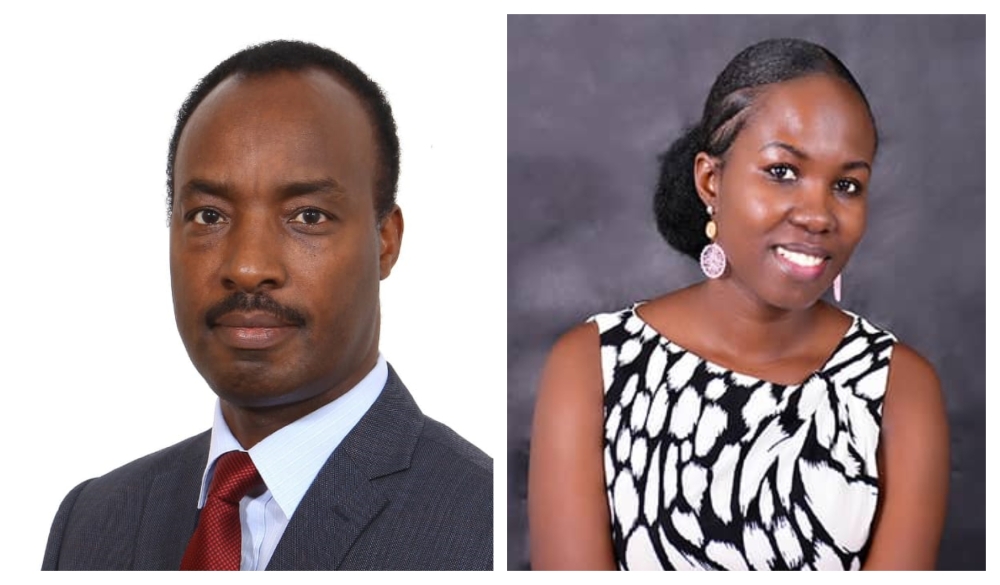 (L-R) Rwanda&#039;s ambassador-designate to Türkiye, Lt Gen (Rtd) Charles Kayonga, and Marie Grace Nishimwe, the new Director General of National Land  Authority.