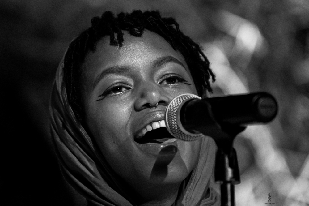 Singer Kaya Byinshii during a performance in Kigali. Courtesy