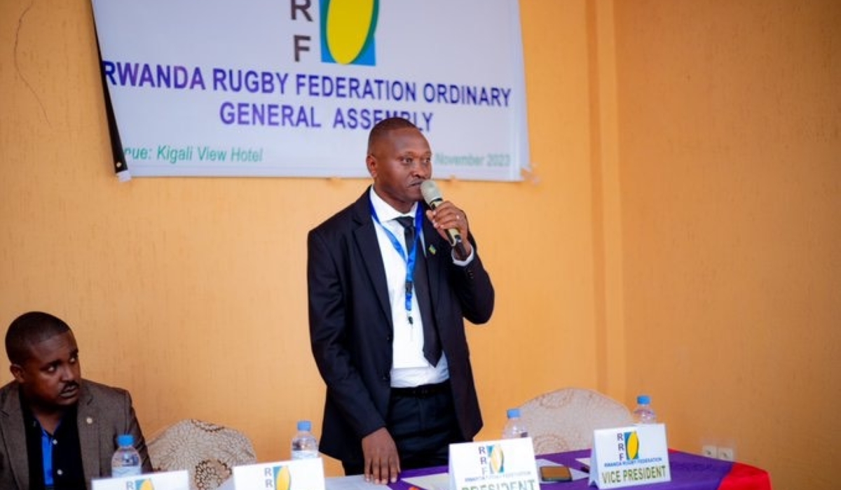 Tharcisse Kamanda was re-elected to be president of Rwanda Rugby Federation (RRF) last week. Courtesy
