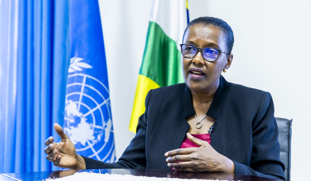 Amb. Valentine Rugwabiza, the Special Representative of the Secretary-General in the Central African Republic (CAR) and Head of the UN Multidimensional Integrated Stabilization Mission in CAR (MINUSCA), during an exclusive interview with The New Times in her office in Bangui on November 25. Photo: Olivier Mugwiza. 