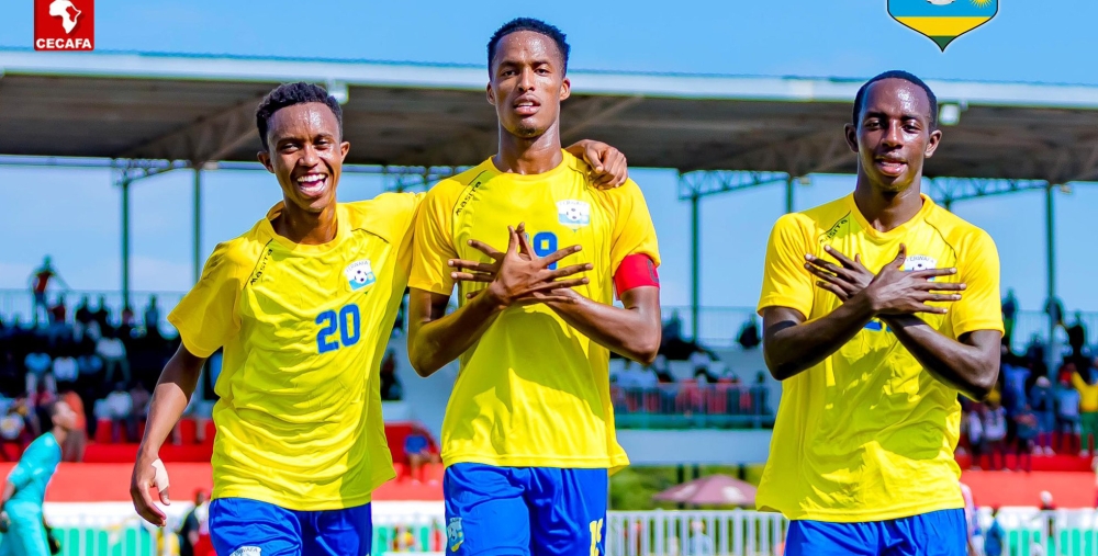 Rwanda’s U18 national team  celebrate a 3-0  win against Sudan at  the 2023 CECAFA youth tournament on Friday, December 1. COURTESY