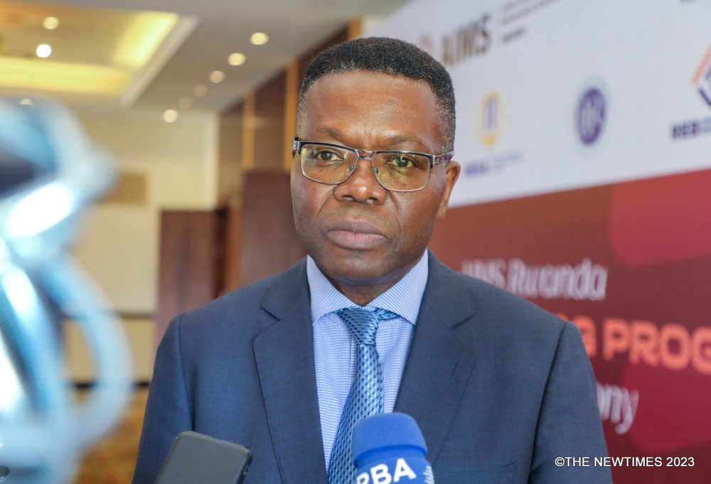 AIMS Network President and Rwanda Centre President, Prof Sam Yala speaks to journalists at the event on Thursday, November 30. All Photos by Craish Bahizi