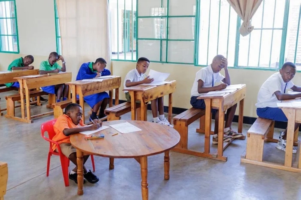 One of the 561 primary school candidates with disabilities, sits national exams during the official launch on Monday, July 17. COURTESY