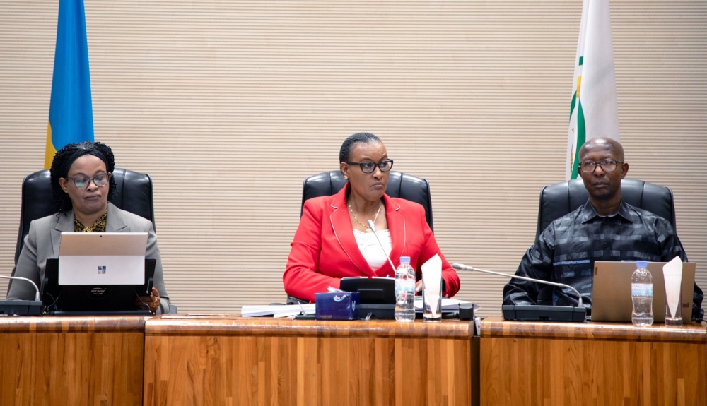 (L-R) Deputy Speaker  Edda Mukabagwiza, Speaker Donatille Mukabalisa, and Deputy Speaker, Mussa Fazil Harerimana.