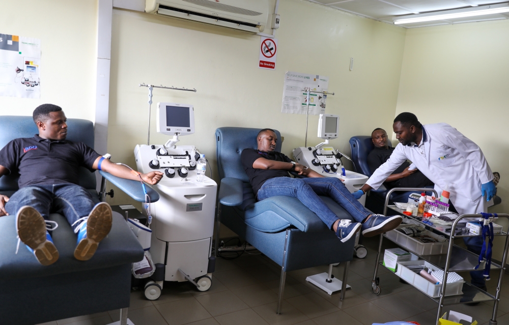 BDO EA Rwanda Ltd staff during a blood donation drive on Friday, December 1. Photos: Craish Bahizi.