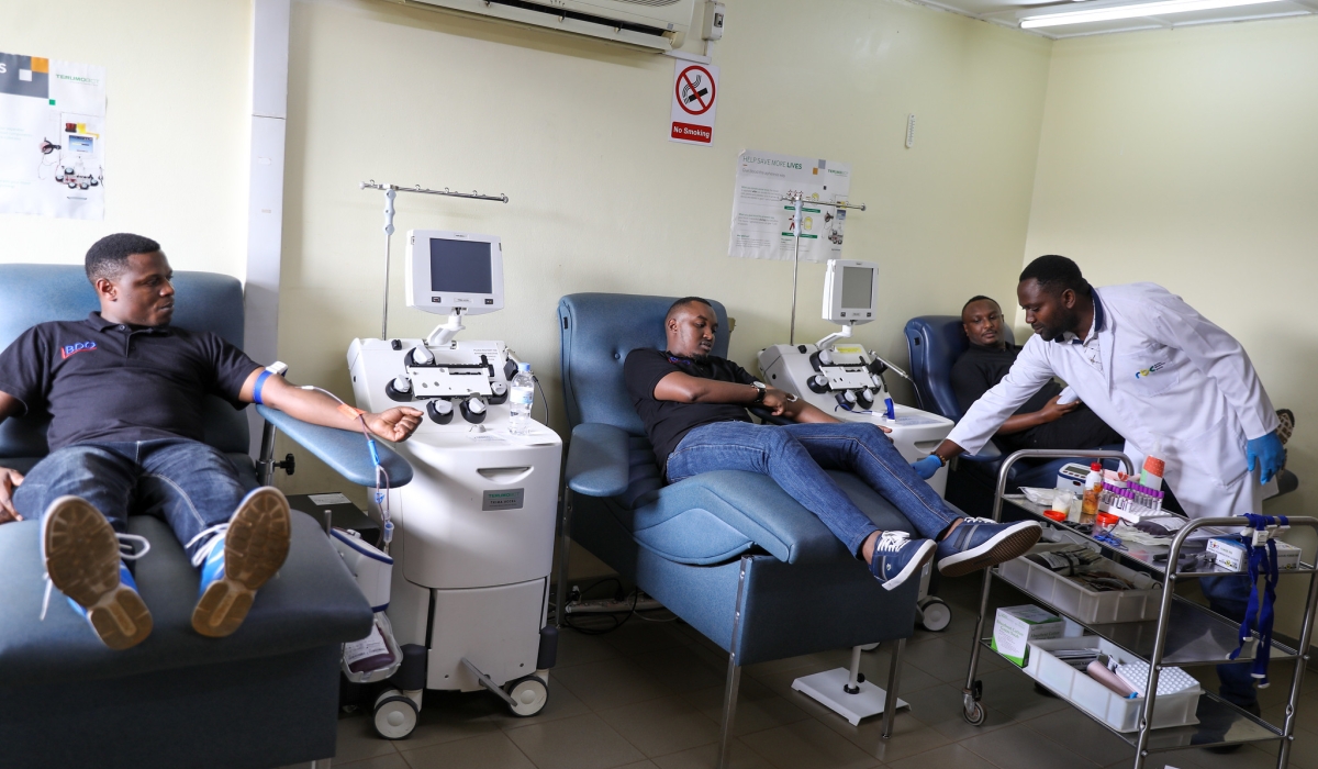 BDO EA Rwanda Ltd staff during a blood donation drive on Friday, December 1. Photos: Craish Bahizi.