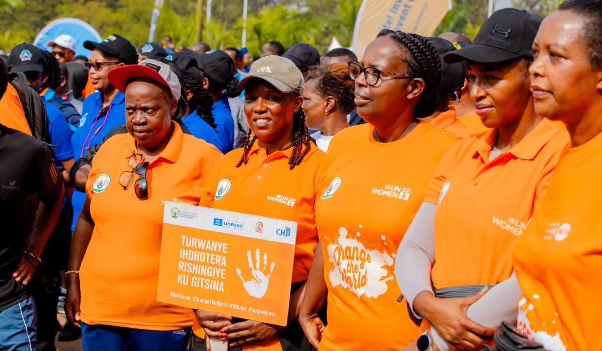 Participants at an awareness campaign for the 16 Days of Activism against Gender-Based Violence at Kigali Car-free day on Sunday, December 3. Photo: Courtesy