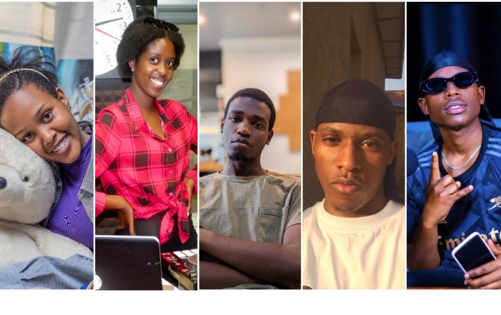 L-R: Cynthia Mukundente, Deejay Sonia, Elvis Kwizera, Kevin Niyonzima, and Yassin Tuyishimire.