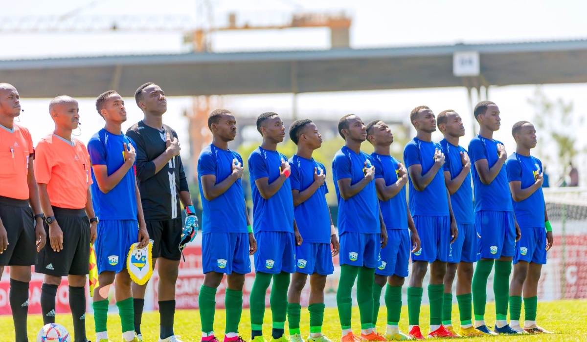 CECAFA U18 Rwanda national team players at the game against Uganda at Jomo Kenyatta Stadium, Kisumu   on Tuesday, December 5. Courtesy