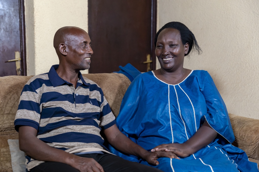 A joyful Regina Mukakalisa and her husband Theophile Independence are living a happy and healthy marriage after enduring years of abuse, tolerating alcoholism, and allowing their children