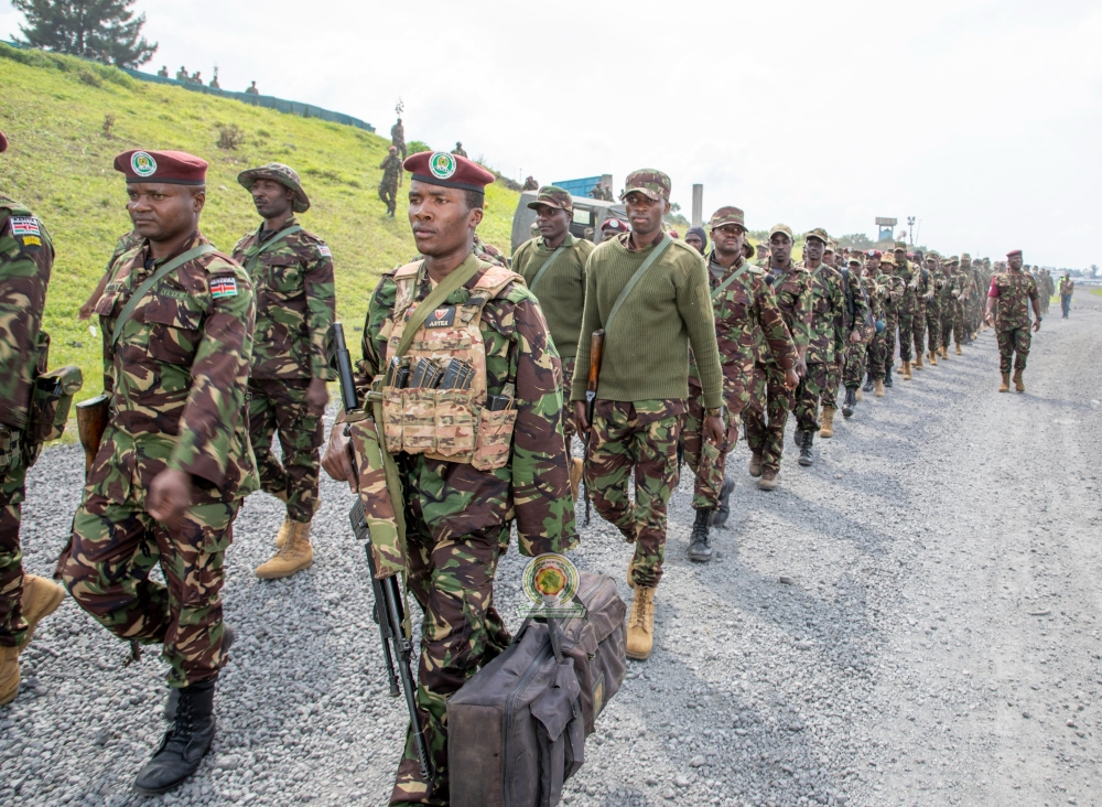 The Kenyan contingent of the East African Community Regional Force withdrew 300 of its troops on December 3 after the Congolese government refused to renew the force&#039;s mandate. EAC army chiefs have approved the regional force&#039;s exit plan, as its mandate expires on Friday, December 8.